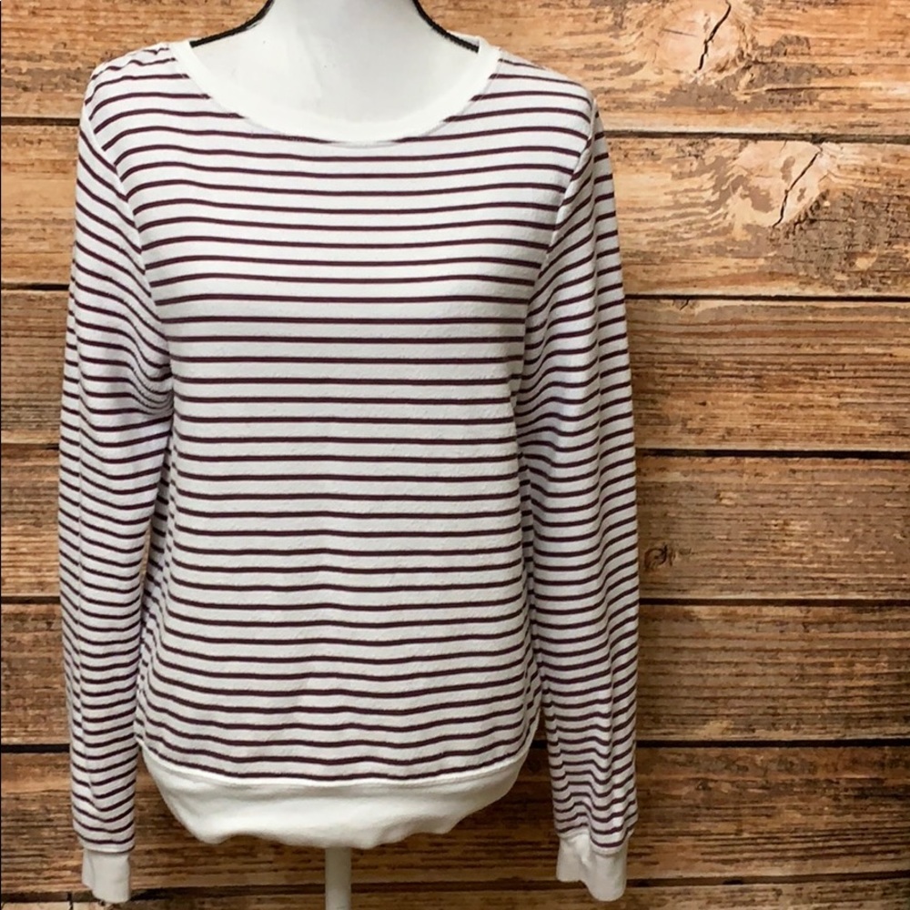 Wildfox Purple & White Striped Sweatshirt